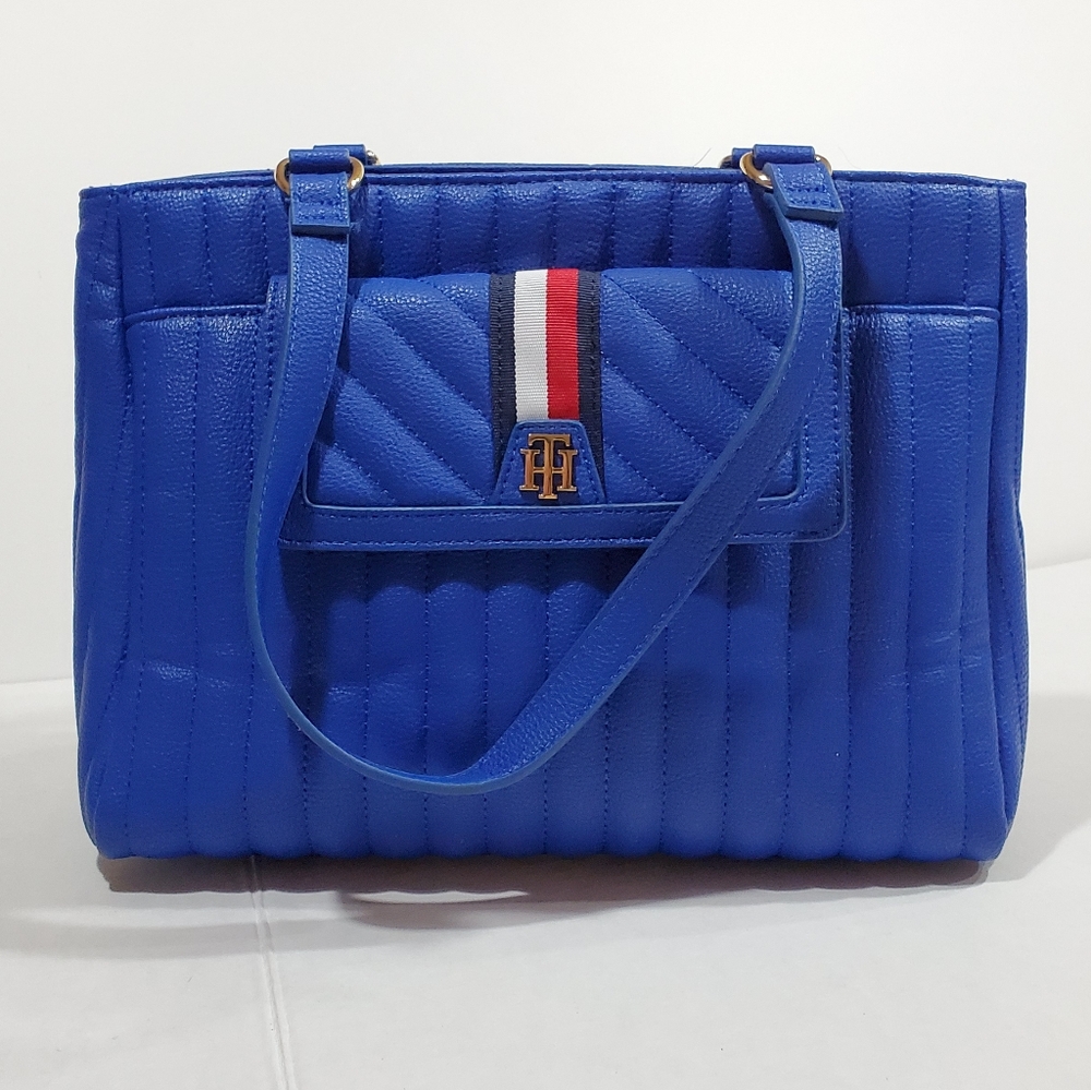 Tommy Hilfiger Blue Quilted Shopper Tote Bag